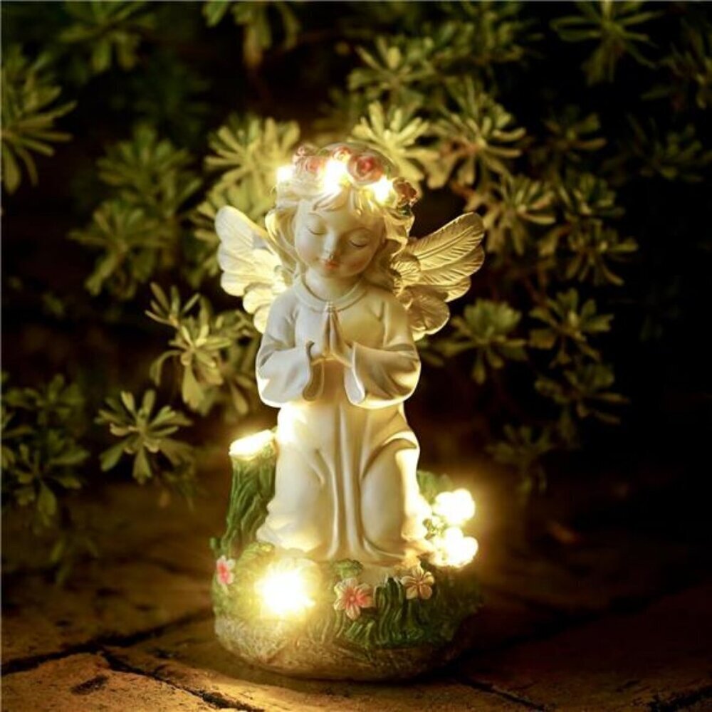 Solar Angel Yard Statue Outdoor Garden Decor Light
